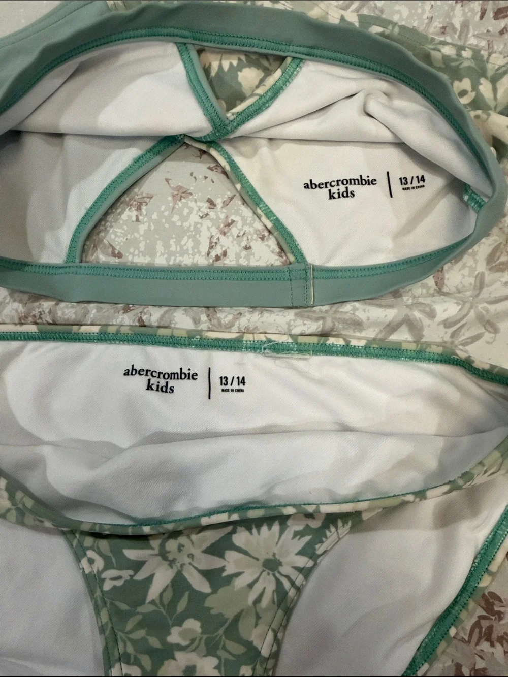 abercrombie kids Sage Green Floral Bikini Set